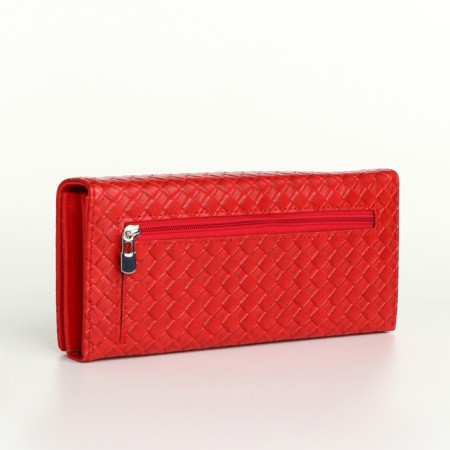 Women's wallet on magnets, red color-1