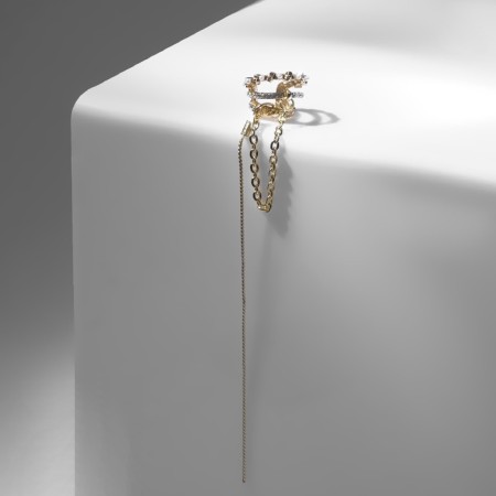 Earring "Kaff" luxury, white color in gold-2