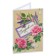 Postcard "Congratulations!" pink roses, beige background