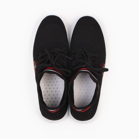 Women's sneakers, black color, print mix, size 40-1