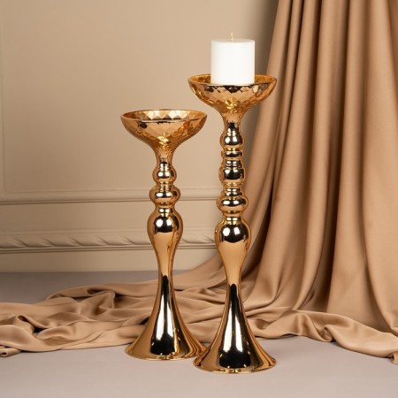 Summary Metal for 1 candle "Richard" Color Gold 12.5 x 12.5 x 44 cm-8