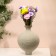 Vase for flowers decorative art color white 20 x 14 x 14 cm