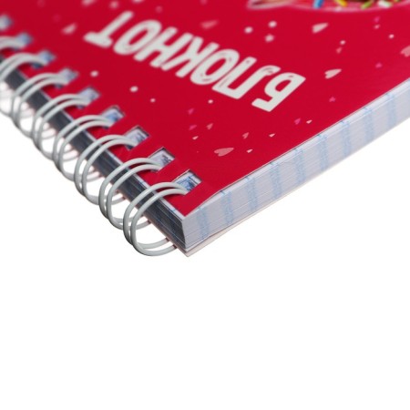 Notepad A6 80 sheets in a cage, on the crest "Cat", covered Cardboard, UV-LK, Block 65 g/m2-2