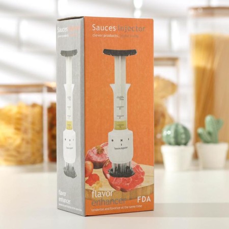 TELDERIZER for meat 2 in 1 MAGISTRO: Fitting meat + syringe with marinade-2