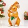 Garden figure "Hare with carrots" Red 26x16x12cm