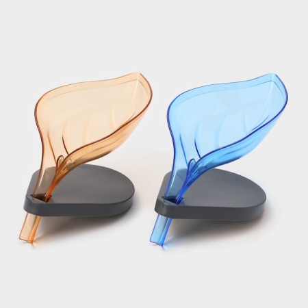 Soap dish on the suction cups of the leaf, plastic, 21 × 9 × 15 cm, color mix-7