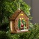 Christmas tree toy "House with Santa Claus and Christmas tree", from batteries, glow warm white