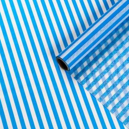 Siliconized "stripes", blue, for baking, 0.38 x 5 m 5 m-1