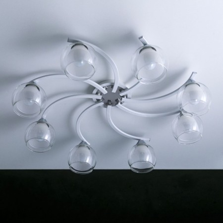 Ceiling chandelier Citilux "Christie" CL152180, 79x79x19 cm, 8x75W, E27, white color-12
