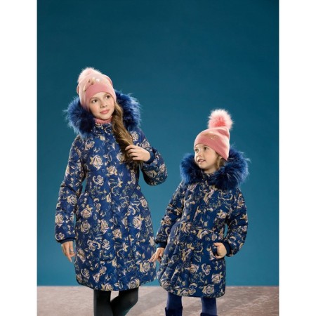 Coat for girls, height 158 ​​cm, dark blue color-2