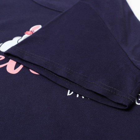 Homemade female set (T-shirt/pants), dark blue color, size 52-5