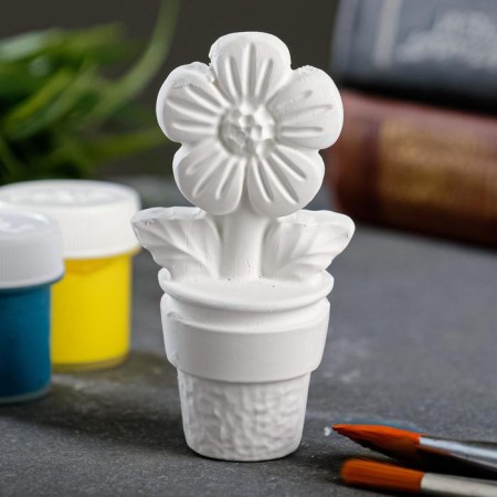 Figure for coloring "Flower in a pot" White, 4x3x8.7cm