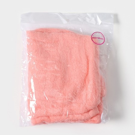 Cup for drying the hair with a button of the share, microfiber, pink color-2