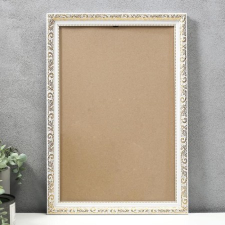 Photo frame plastic 30x45 cm, gold with white (plastic screen)