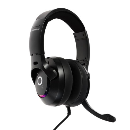 Qumo Olympus headphones, game, microphone, USB, 2.2m, backlight, black