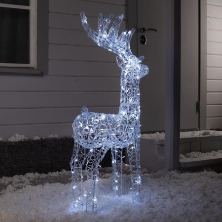 LED figure "Lace Deer" 60 × 105 × 18 cm, metal, 31 V, flicker, glow of white-3