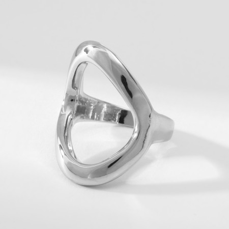 Ring Metal "Trend" oval, color silver, size 18-1