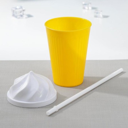 A glass with a lid and a “cream” pipe, 400 ml, 9 × 17 cm, mix color-2