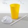 A glass with a lid and a “cream” pipe, 400 ml, 9 × 17 cm, mix color