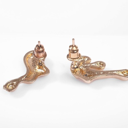 Earrings Metal "melting" drops, color gold-2