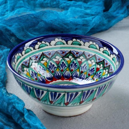 Rishtan ceramics "flowers" 15 cm, small, blue-4