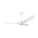 Ceiling fan with a lumberry Hoi A, aluminum, metal, white, matte