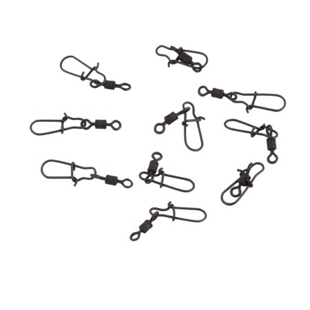 Swerting with a fastener Namazu Pro Rolling Ribbed Swivel, Carbon, R.10, Test-13 kg-2
