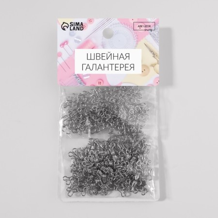 Sewing hook No. 0, 10 × 6 mm, 100 pcs, silver color-1