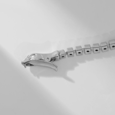 Neck metal "Snake" fastener-panel, color silver, 48 cm-4