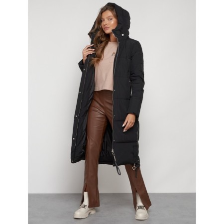Coat insulated winter female, size 50, black color-29