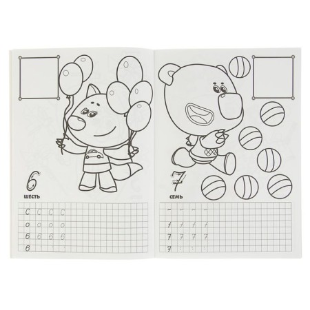Records with stickers "Mi-Mi-Mimka. We write numbers "-1