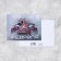 Congratulatory card "February 23" Gray background, 8 x 6 cm