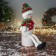 Soft toy "Snowman in a striped cap with long legs" 48x23 cm