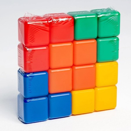 Set of colored cubes, 16 pieces, 4 × 4 cm-6