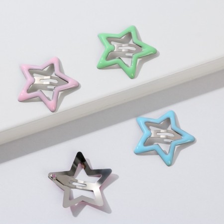 Hair hairpins "Shine", 4 pcs, 3 x 3 x 0.1 cm-4
