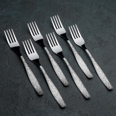 A set of dining rooms "Uralochka", h = 20 cm, thickness 2 mm, 6 pcs, silver color