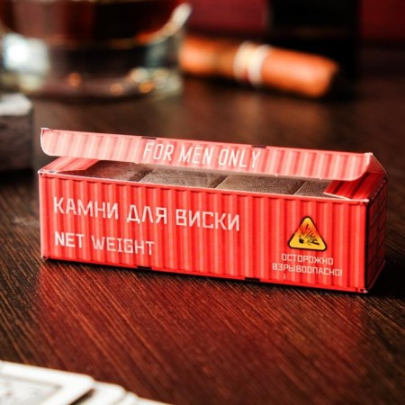 Sluts for whiskey "the strongest and most reliable. Cargo container", natural steat, 4 pcs-1