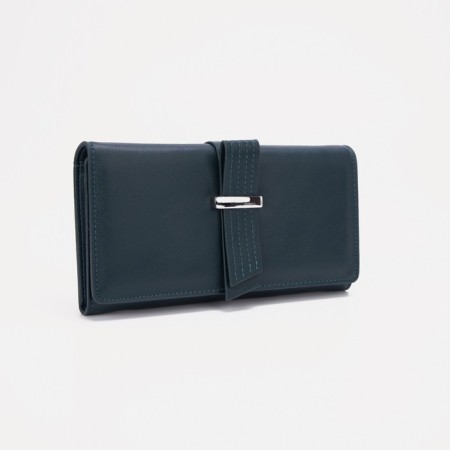 Women's wallet on magnets, green color