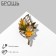 Brooch "Leaves" bouquet, colored in gold