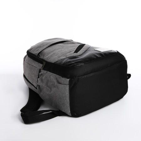 A backpack with a zipper, with USB, 4 outer pockets, bag, pencil case, color gray color-6