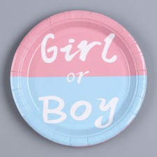 Paper plate for gender pati, set of 6 pcs.
