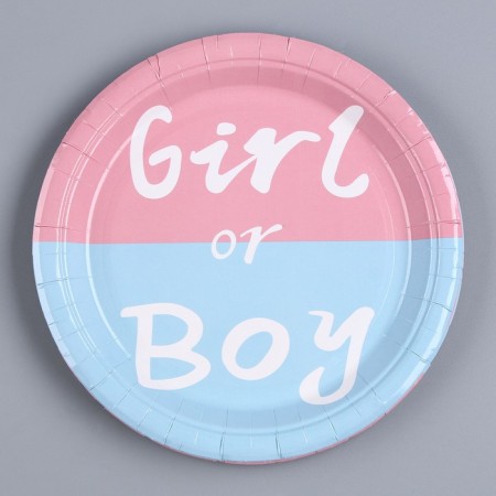 Paper plate for gender pati, set of 6 pcs.