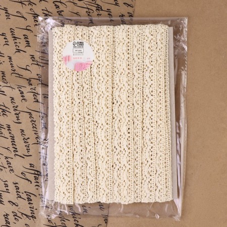 Knitted lace, 15 mm × 15 ± 1 m, beige color-3
