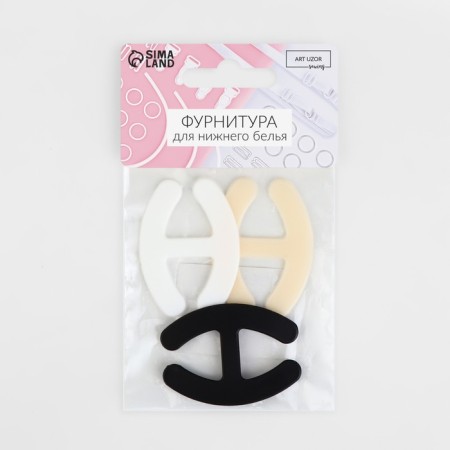 A set of fixers for straps, 4.5 × 3.4 cm, 3 pcs, black/white/beige color-3