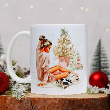 Ceramic "Tenderness" mug, 320 ml, white color-1