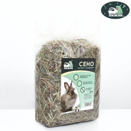Lugovoi hay with alfalfa “dive” for rodents, 20 l, 500 g