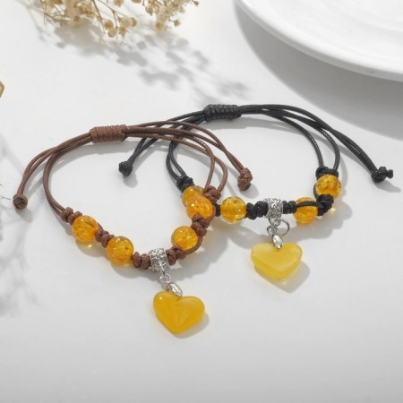 Bracelets "Demetrons" hearts with beads, color, 6 cm-1