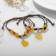 Bracelets "Demetrons" hearts with beads, color, 6 cm