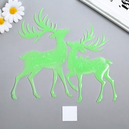 Stick phosphorus "deer" with adhesive pads set 29.5x25 cm-4