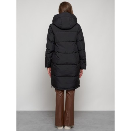 Coat insulated winter female, size 46, black color-3